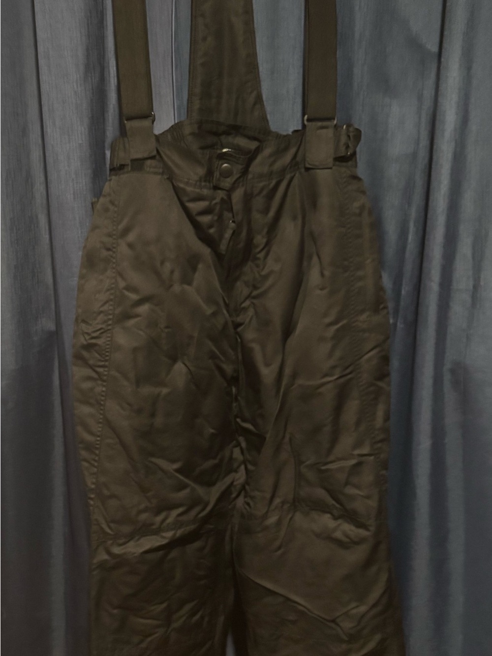 Snozu Black Insulated Bib Track Pants with Adjustable Straps